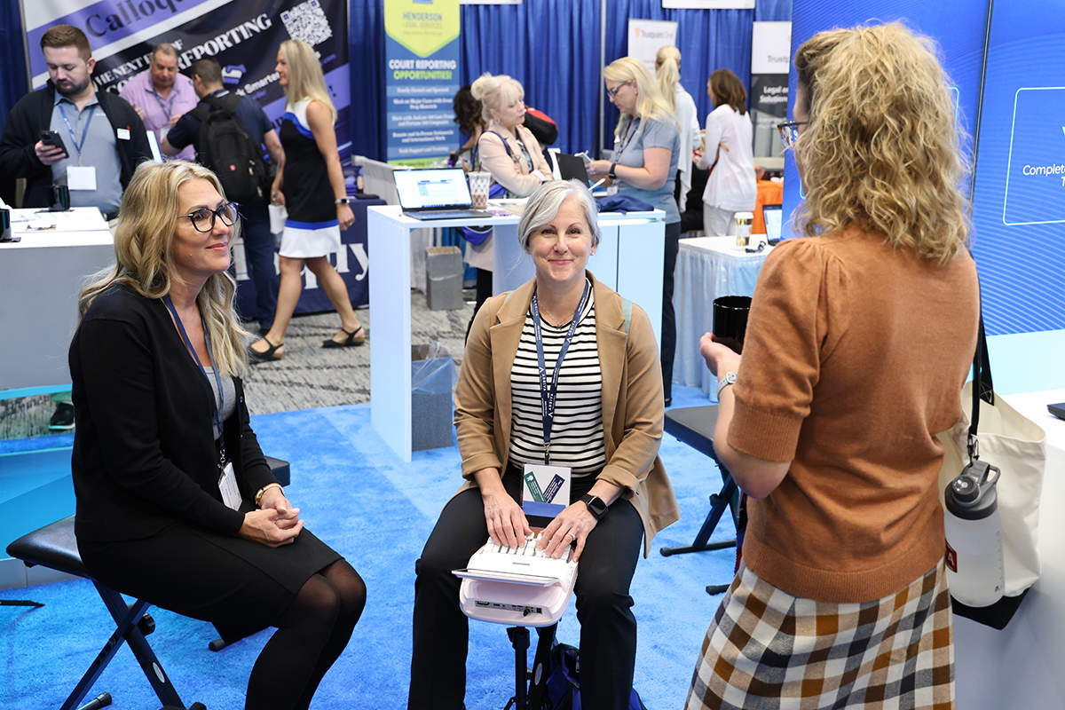 Women attendees chat_steno machine