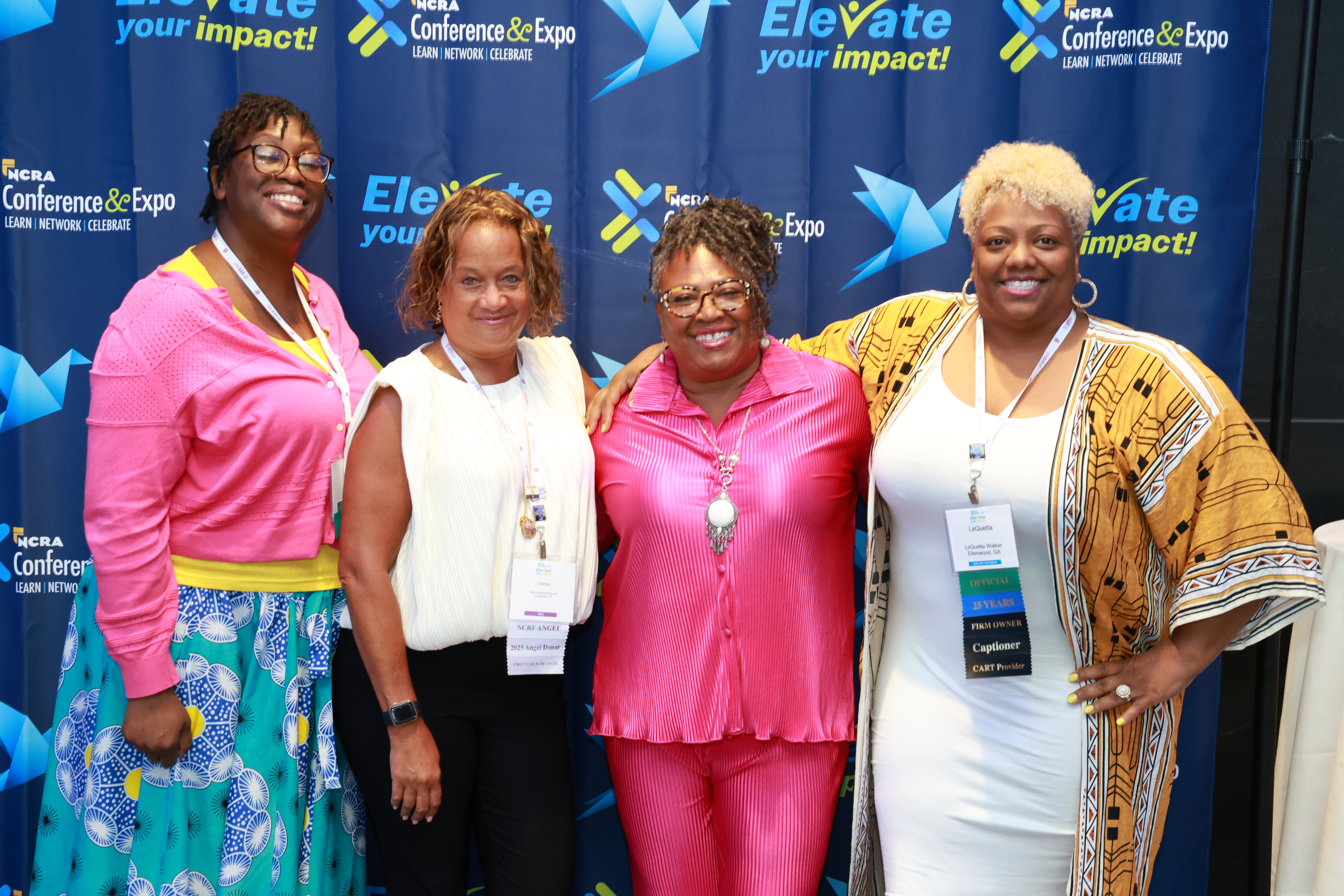 Conference attendees in connecting